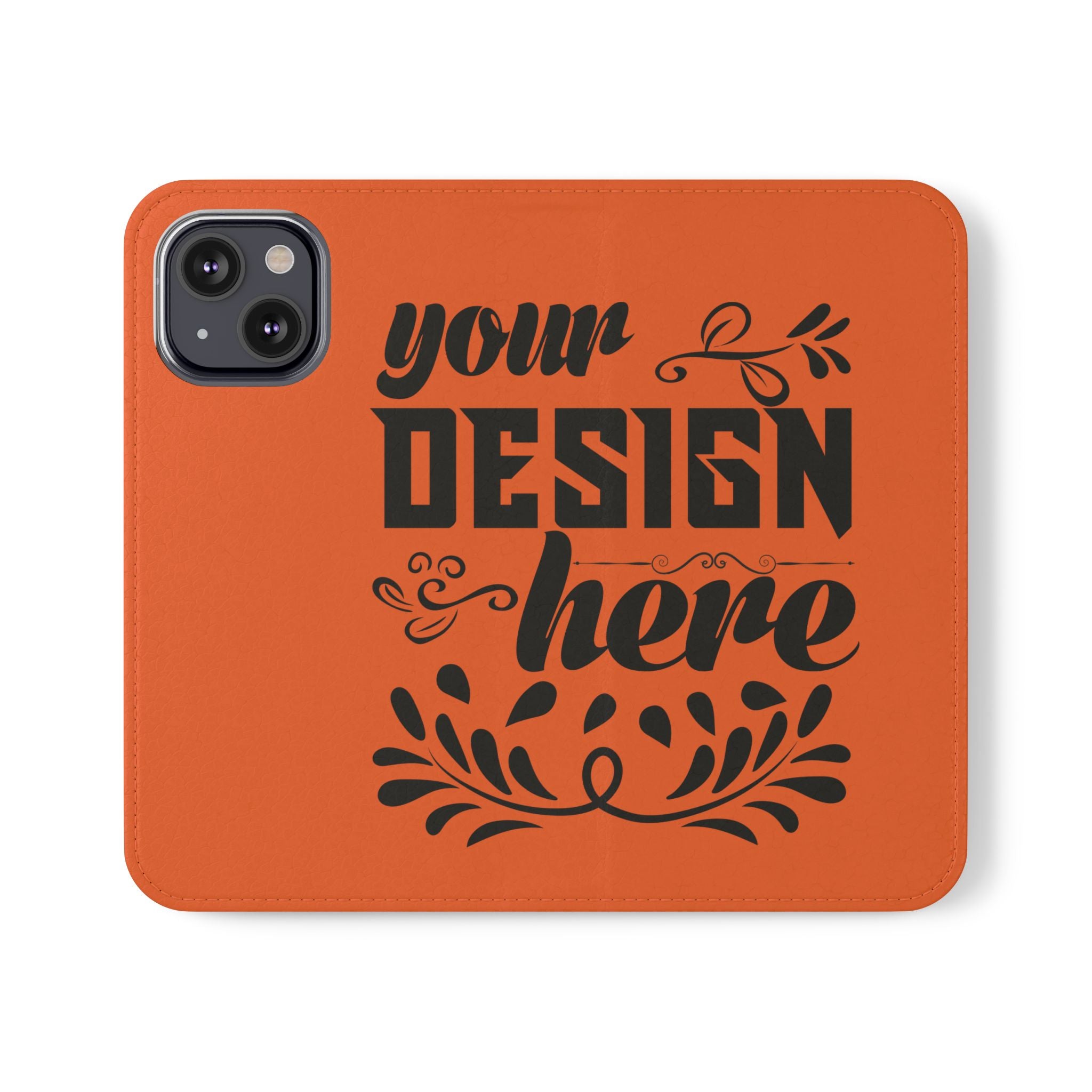 Customizable Flip Folio Phone Case With Card Slots Stand And Elastic Strap