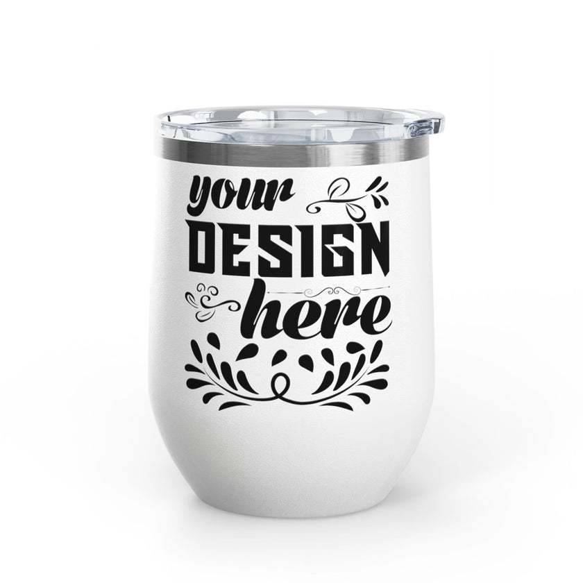 Customizable Polar Camel 12oz Stainless Steel Wine Tumbler Cup Lid