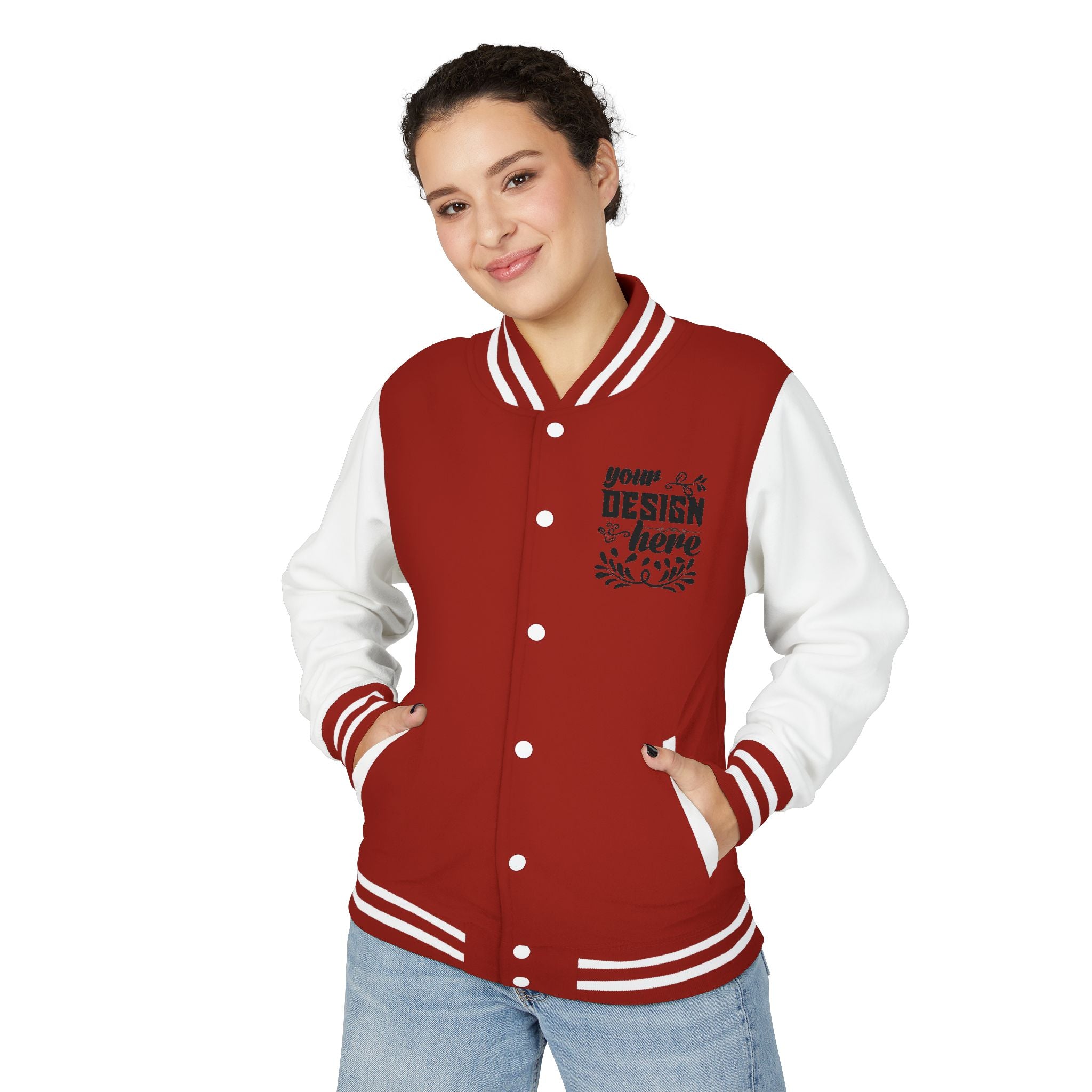 Customizable AWDis JH043 Unisex Heavyweight Letterman Jacket