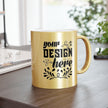 Customizable Metallic Ceramic Mug 11oz Gold or Silver Coated Finish