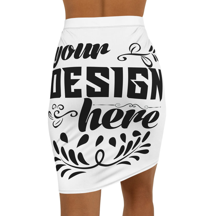 Customizable Women’s Mid-Waist Pencil Skirt AOP Stretch Slim Fit Everyday