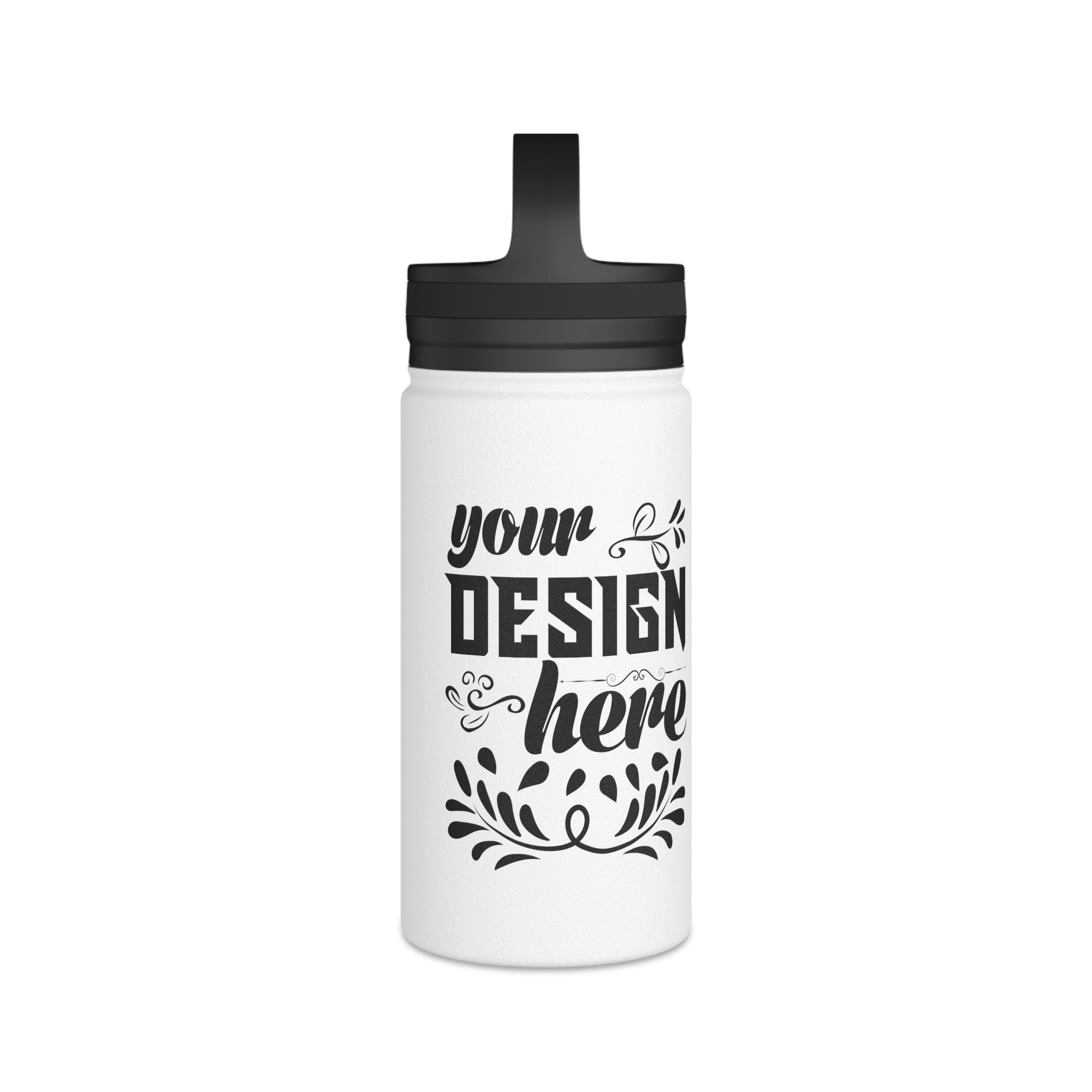 Customizable Stainless Steel Water Bottle with Handle Lid in Three Sizes