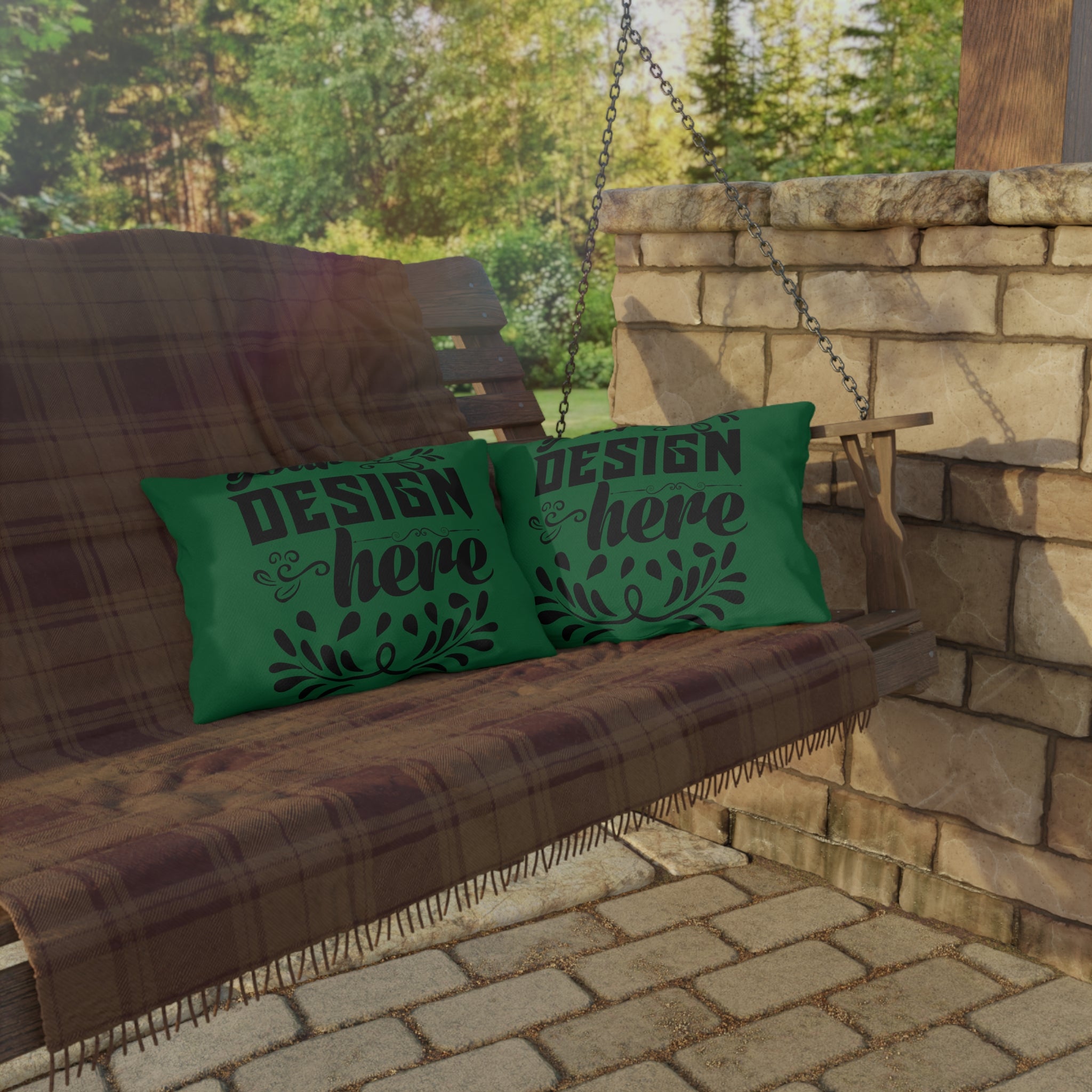 Customizable Outdoor Spun Polyester Pillow UV Water Resistant Double Sided