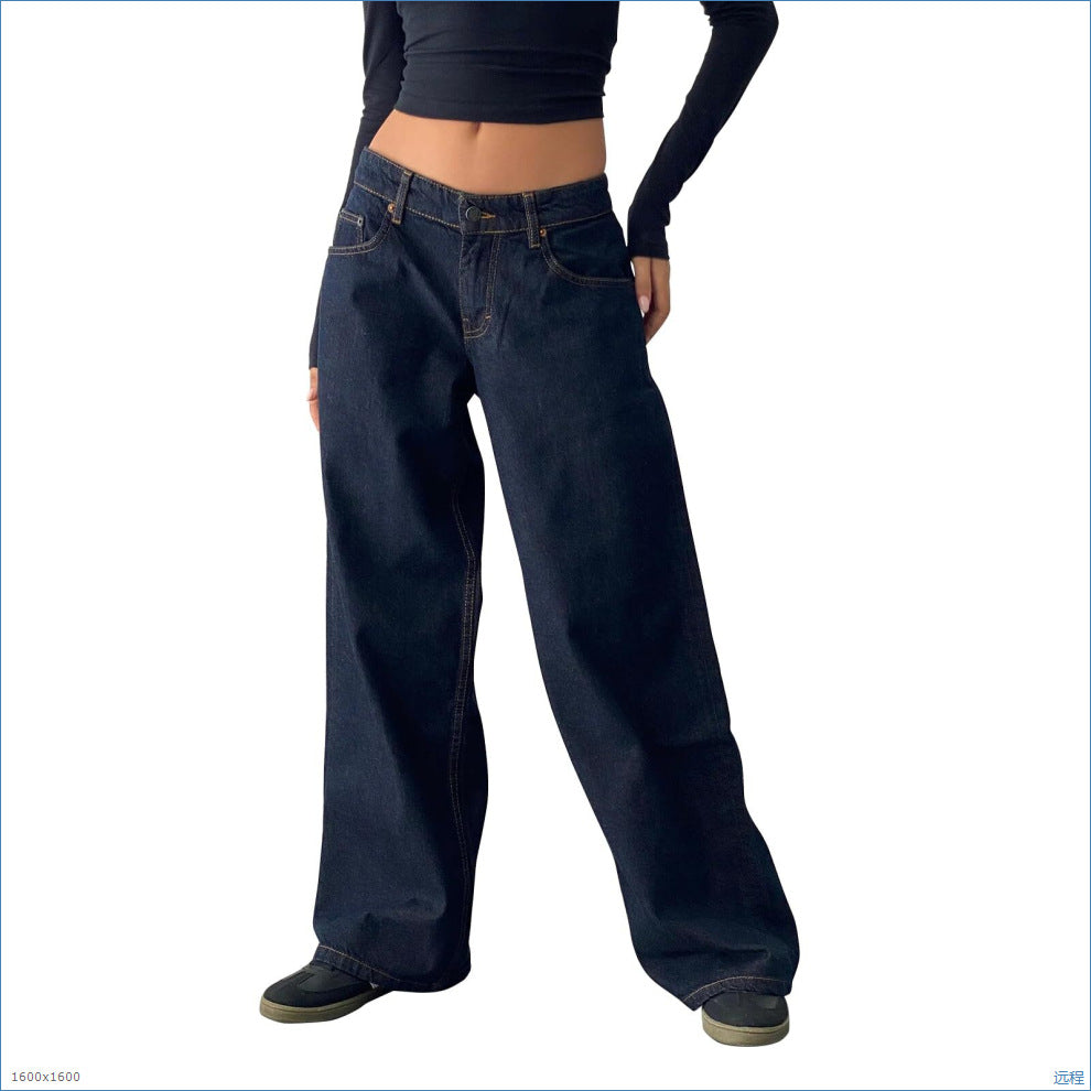 Nameria High Waist Straight Leg Denim Jeans Full Length