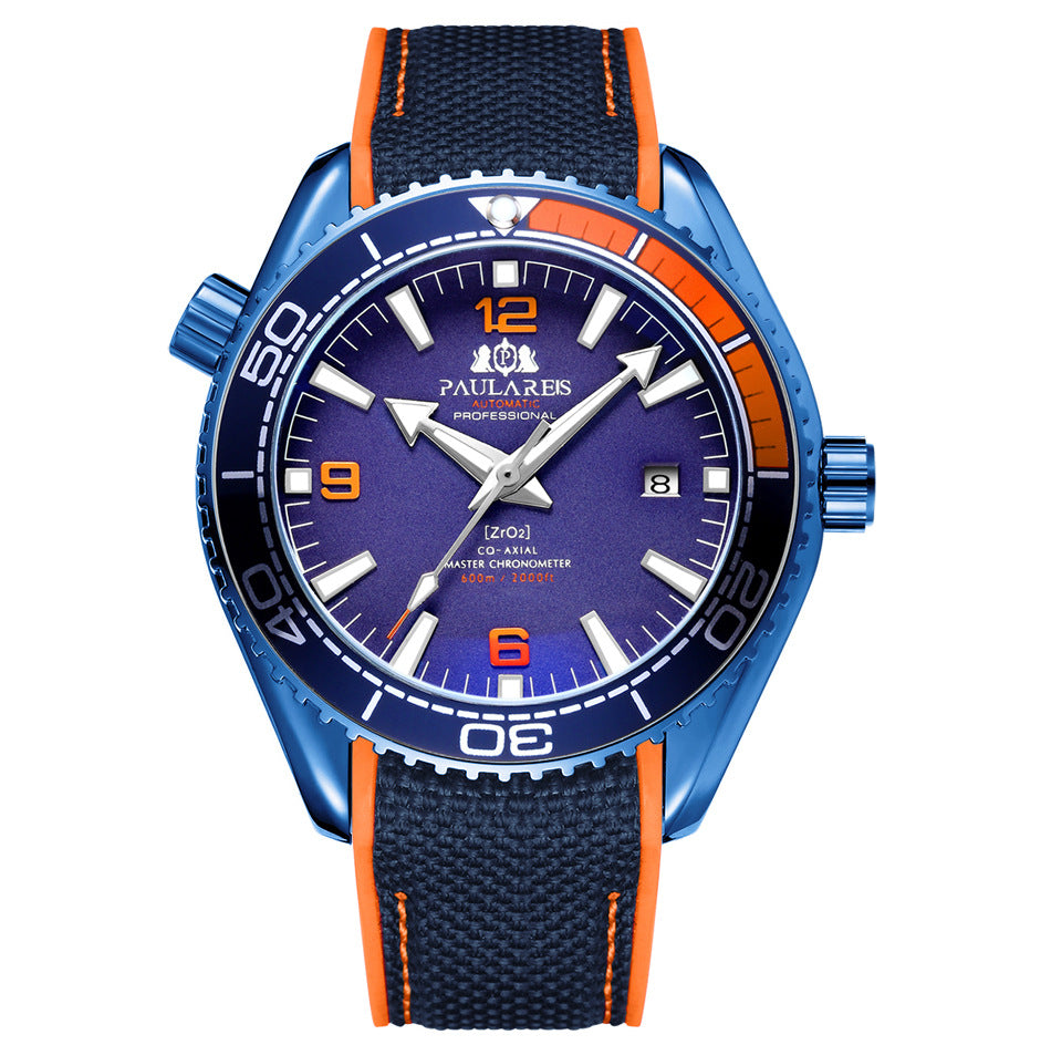 Nameria Automatic Luminous Date Watch Rubber Strap 45mm