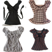 Nameria Striped Bow Front Puff Sleeve Top