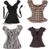 Nameria Striped Bow Front Puff Sleeve Top