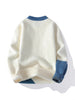 Nameria Round Neck Fleece Knit Sweater Ribbed Hem