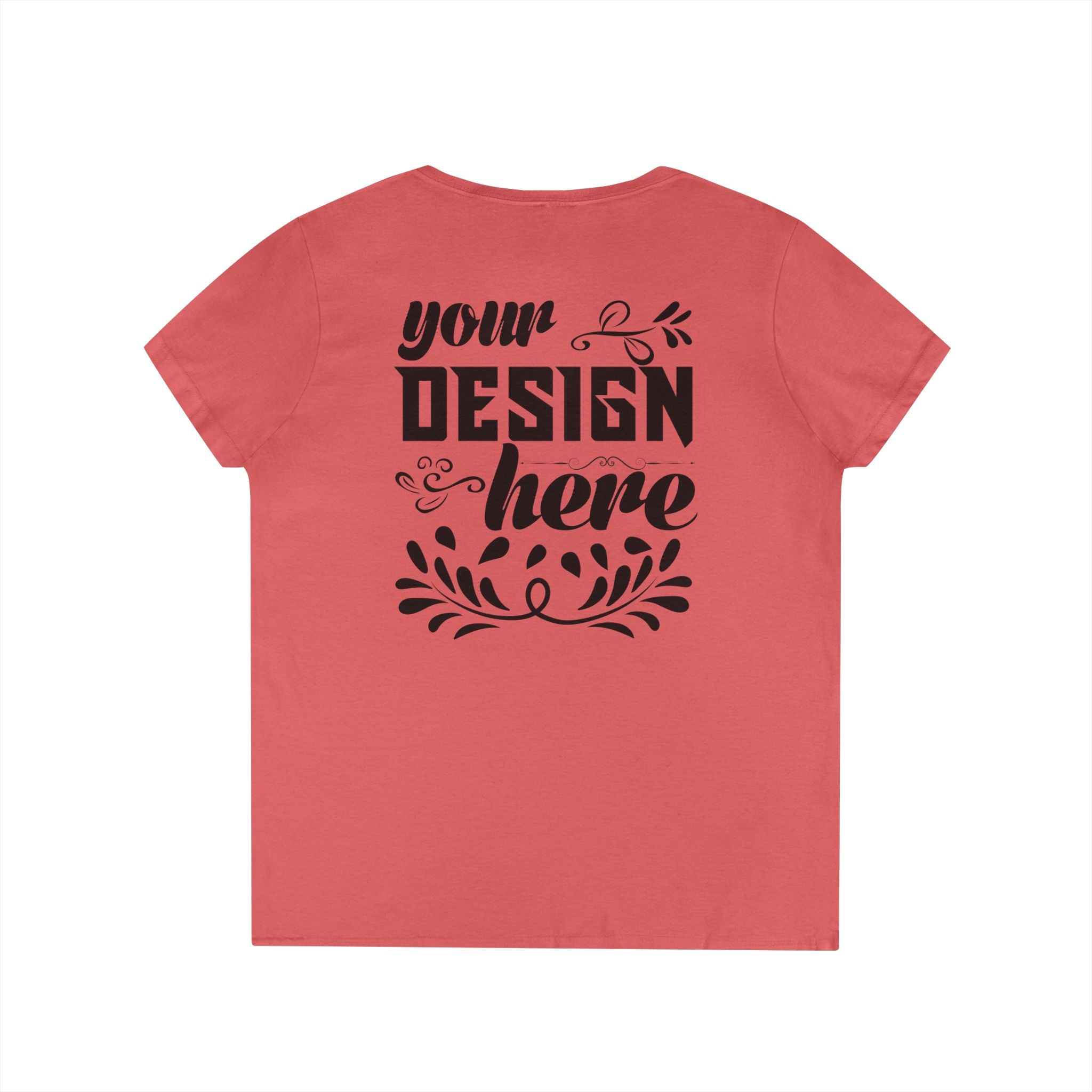 Customizable Gildan 5V00L Womens V Neck T Shirt Semi Fitted Cotton