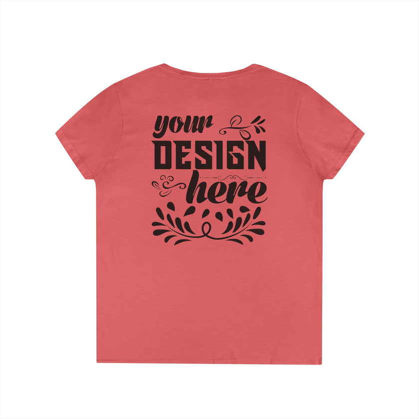 Customizable Gildan 5V00L Womens V Neck T Shirt Semi Fitted Cotton