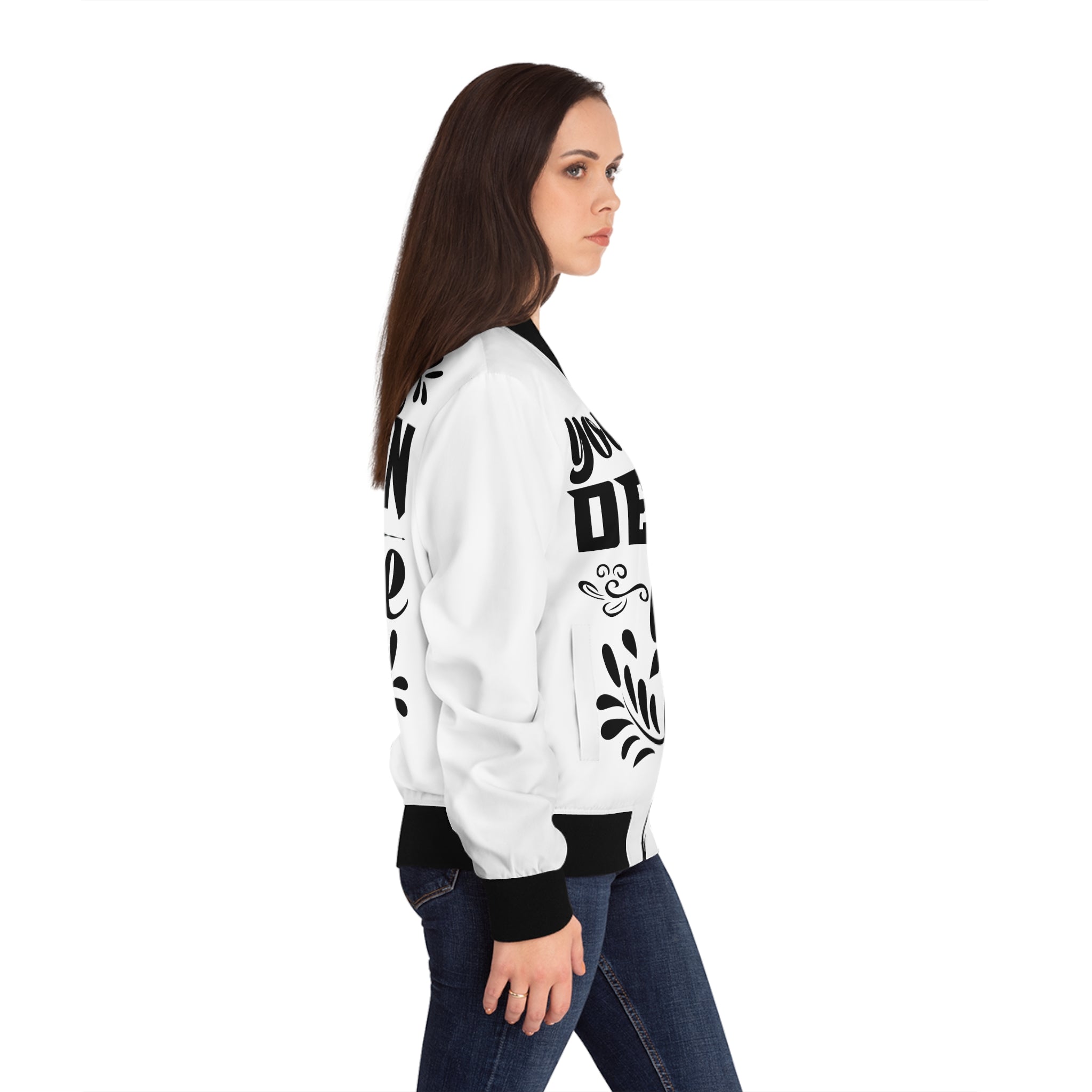 Customizable Womens Bomber Jacket All Over Print Lightweight Regular Fit