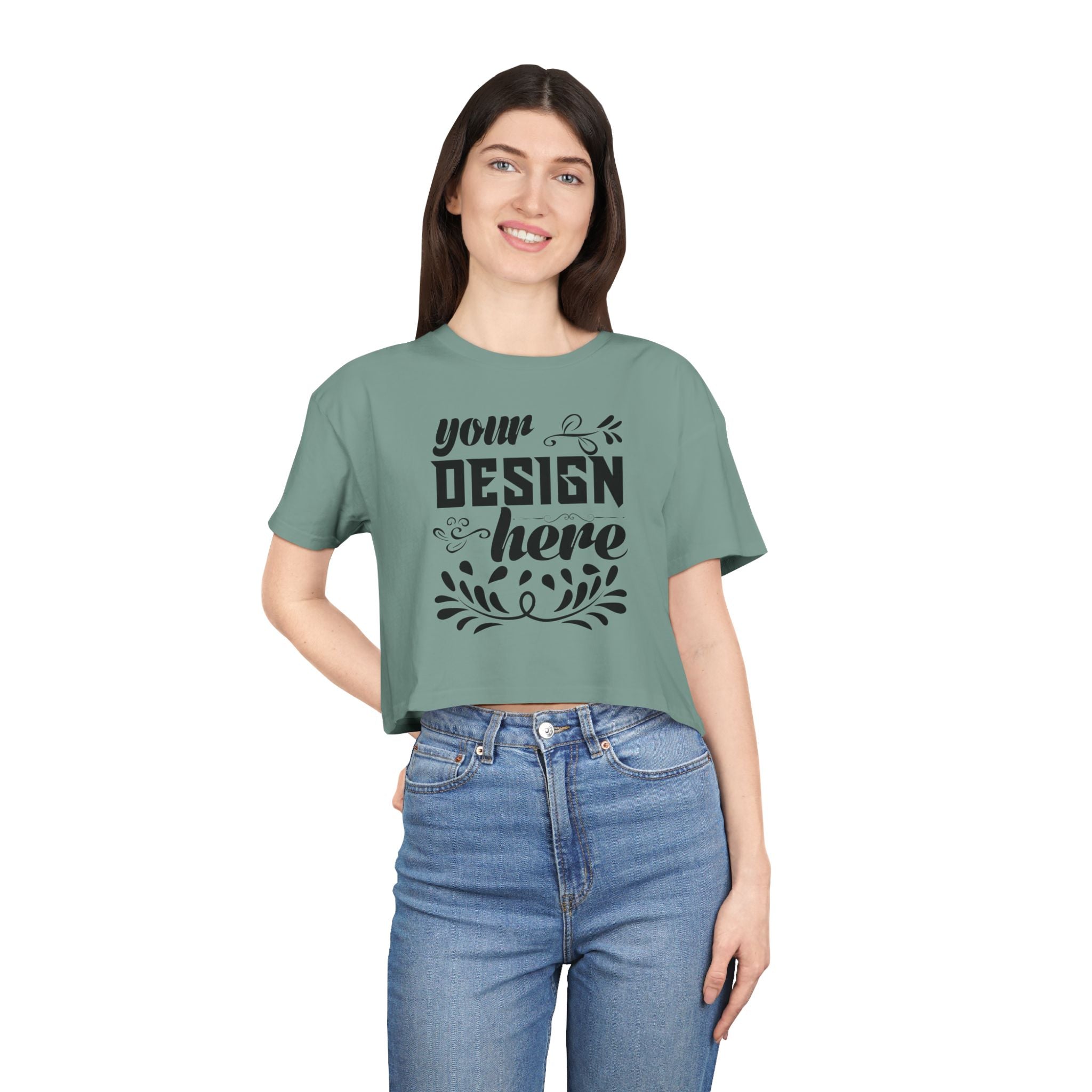 Customizable AS Colour 4062 Womens Crop Tee Dropped Shoulder