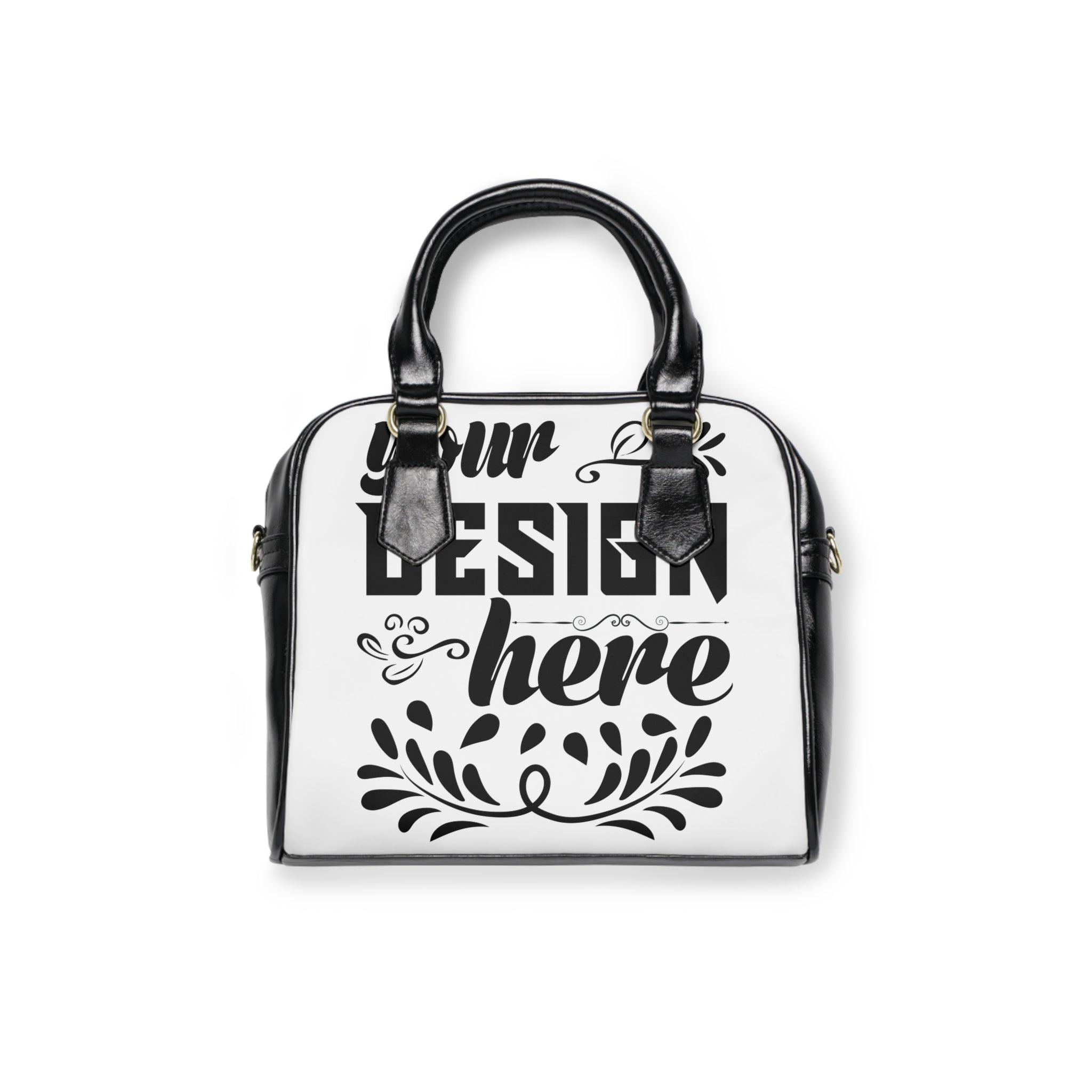 Customizable PU Leather Shoulder Handbag With Adjustable Strap Double Sided Print