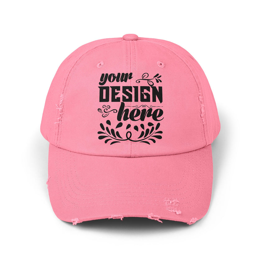 Customizable District DT600 Distressed Cotton Cap for Personalized Style