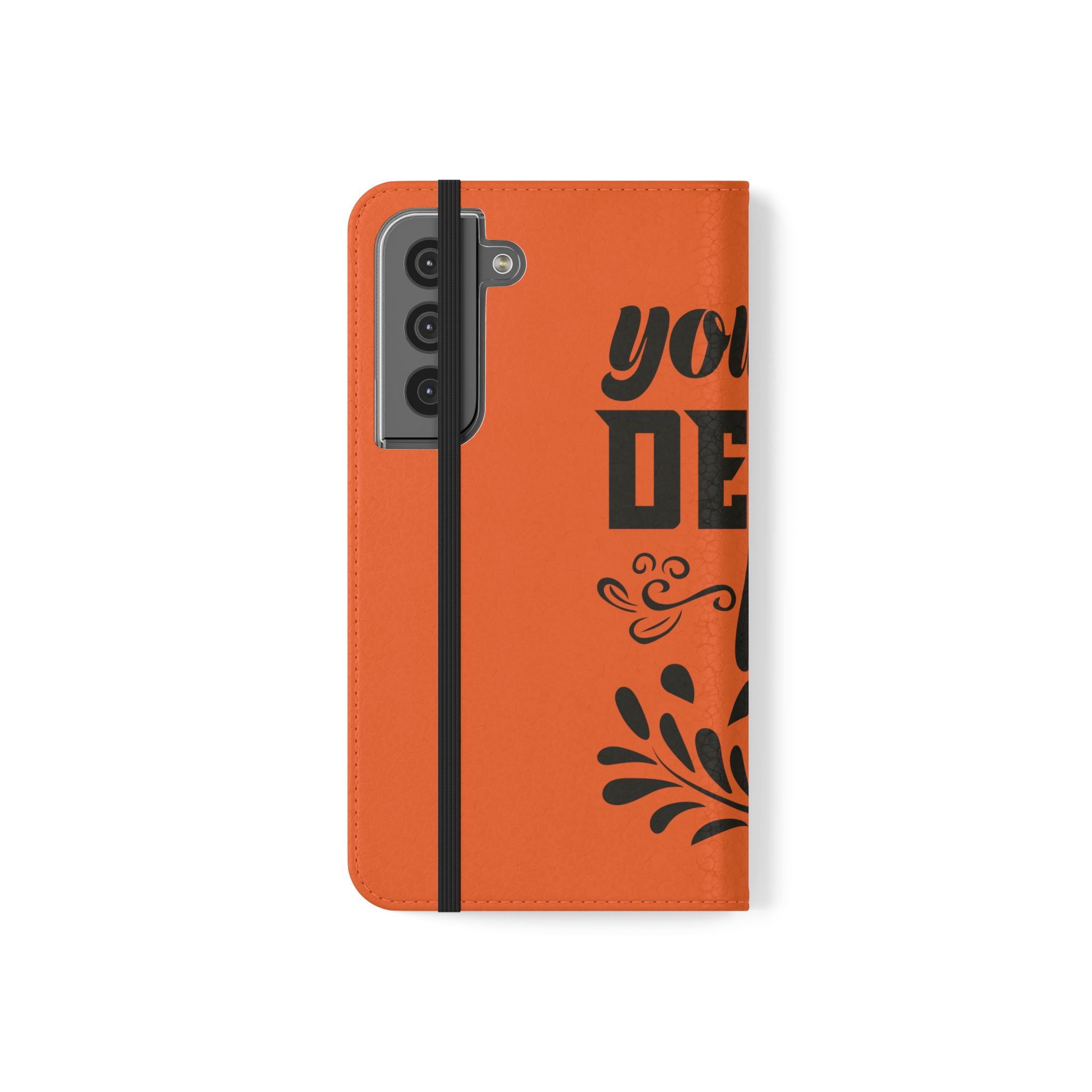 Customizable Flip Folio Phone Case With Card Slots Stand And Elastic Strap