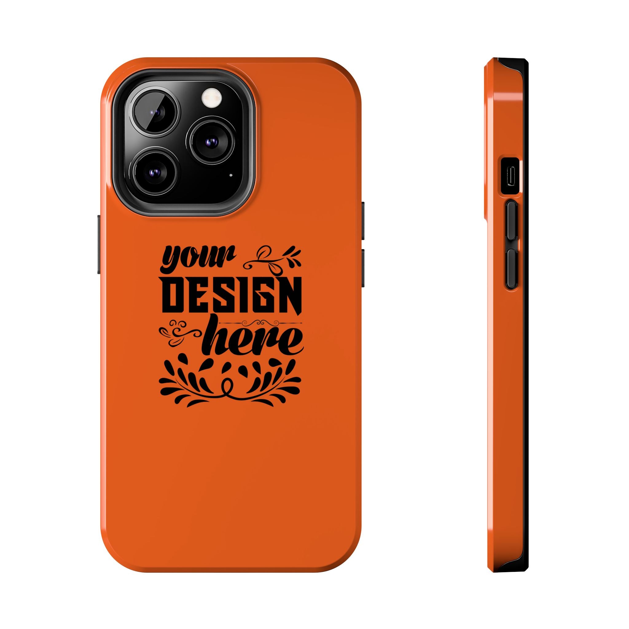 Customizable Tough Phone Case Glossy Dual Layer Wireless Charging
