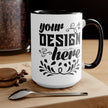 Customizable Accent Ceramic Mug 11oz 15oz Colored Interior and Handle