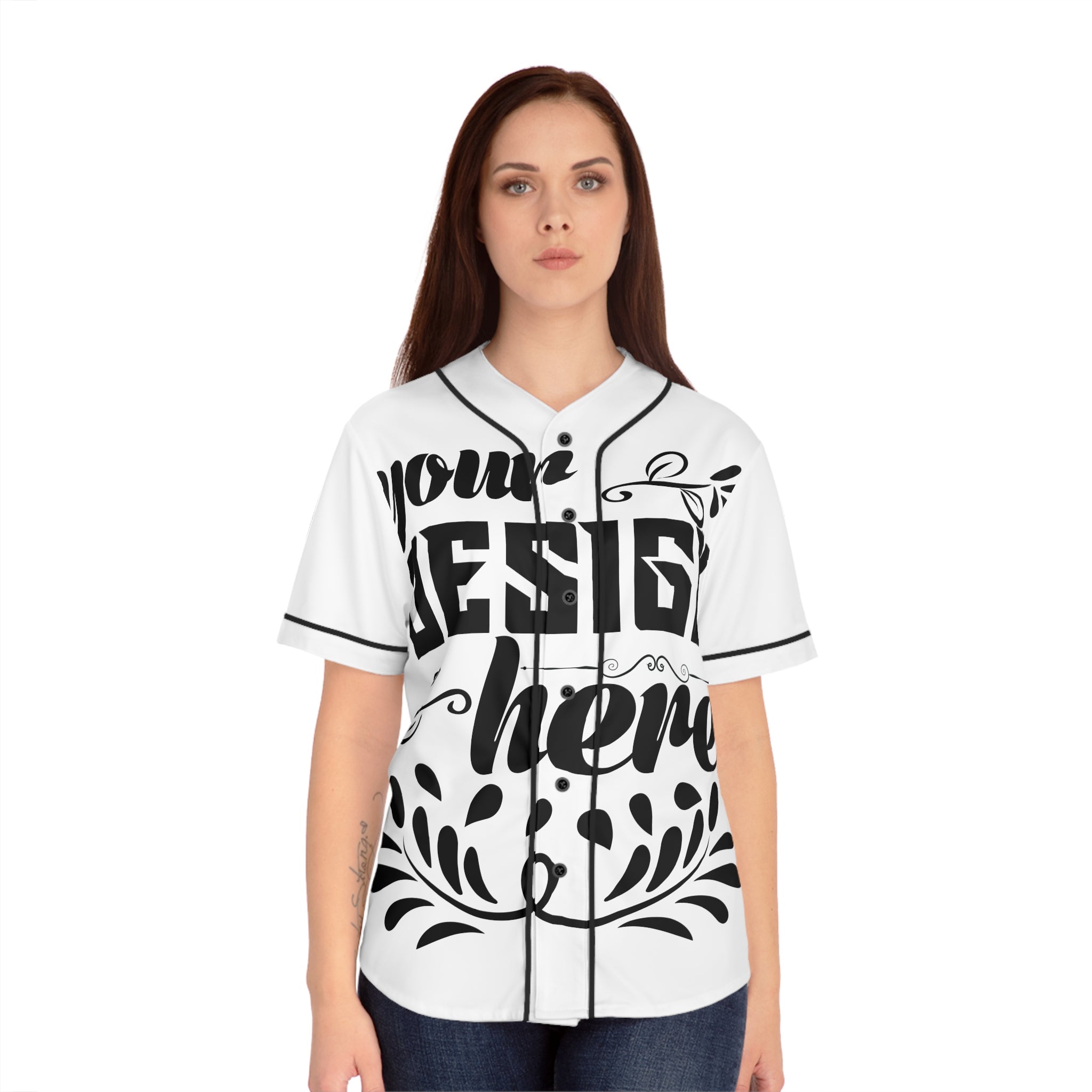 Customizable Womens Baseball Jersey Moisture Wicking Button Front