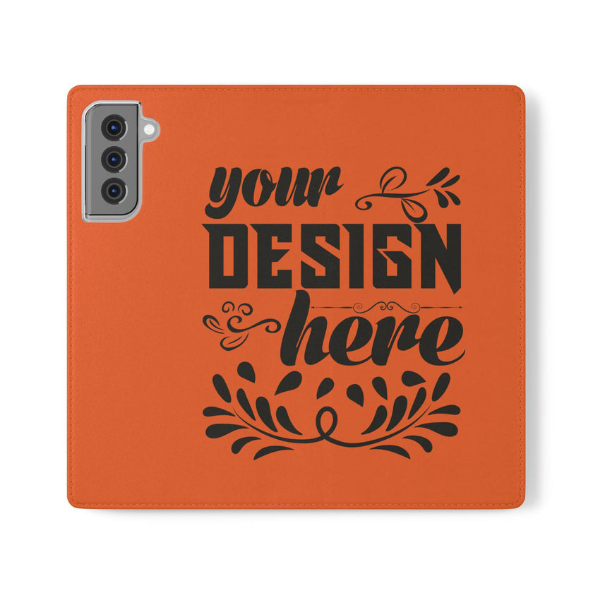 Customizable Flip Folio Phone Case With Card Slots Stand And Elastic Strap