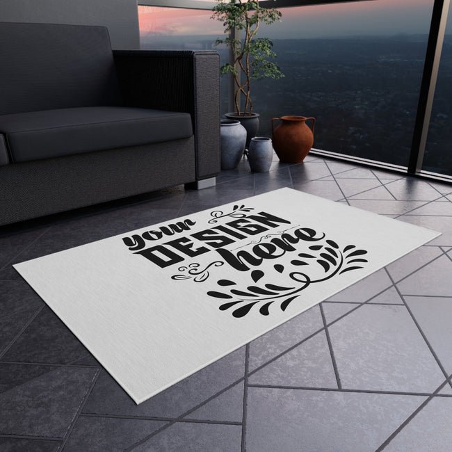 Customizable Outdoor Rug Polyester Chenille with Non Slip Backing