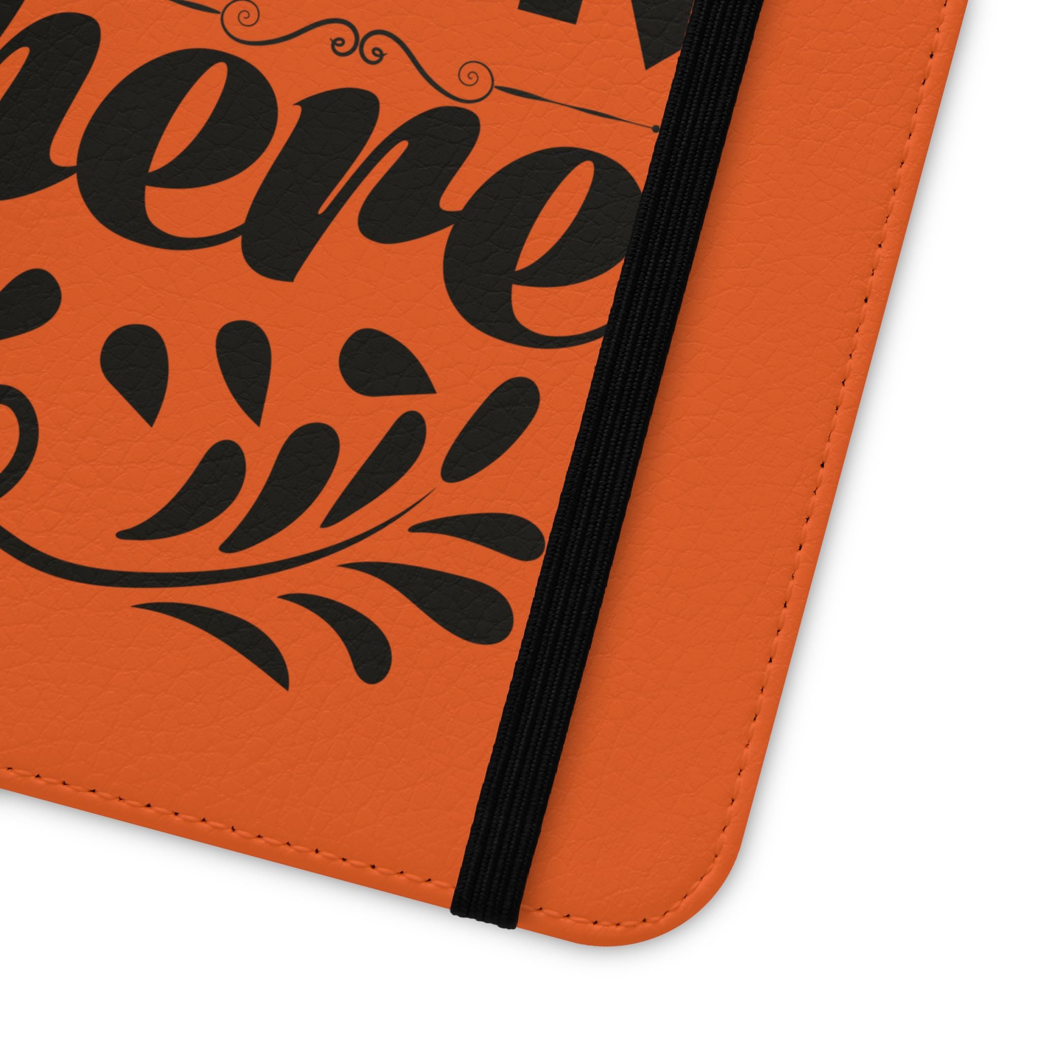 Customizable Flip Folio Phone Case With Card Slots Stand And Elastic Strap