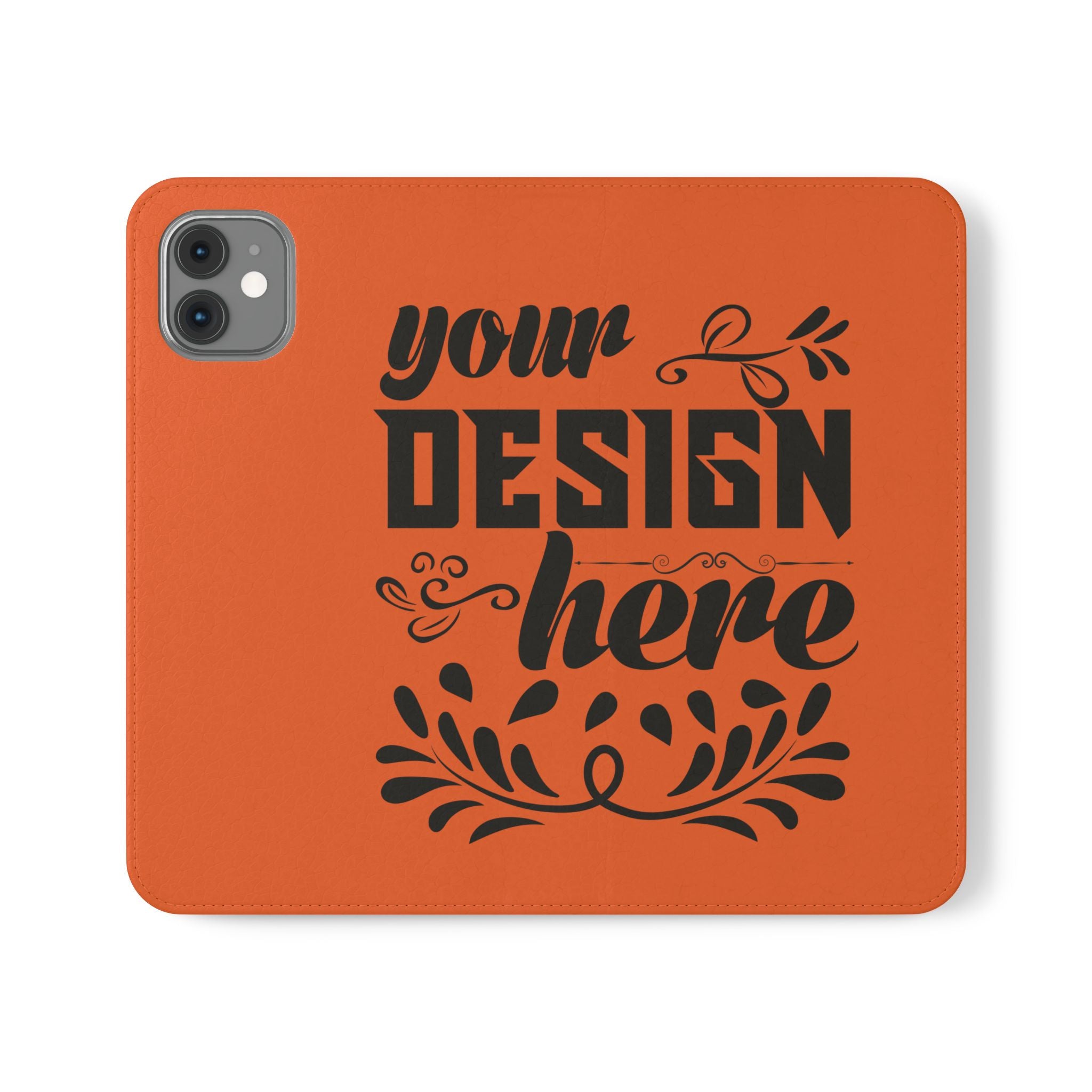 Customizable Flip Folio Phone Case With Card Slots Stand And Elastic Strap