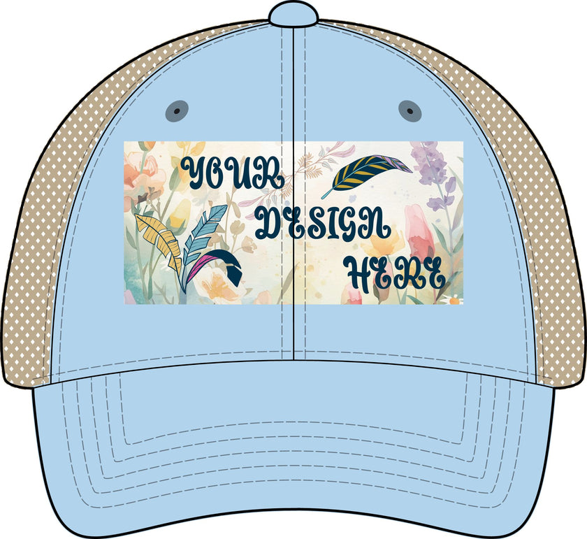 Customizable Infinity Her TE8S Womens Washed Mesh Back Low Profile Ponytail Cap