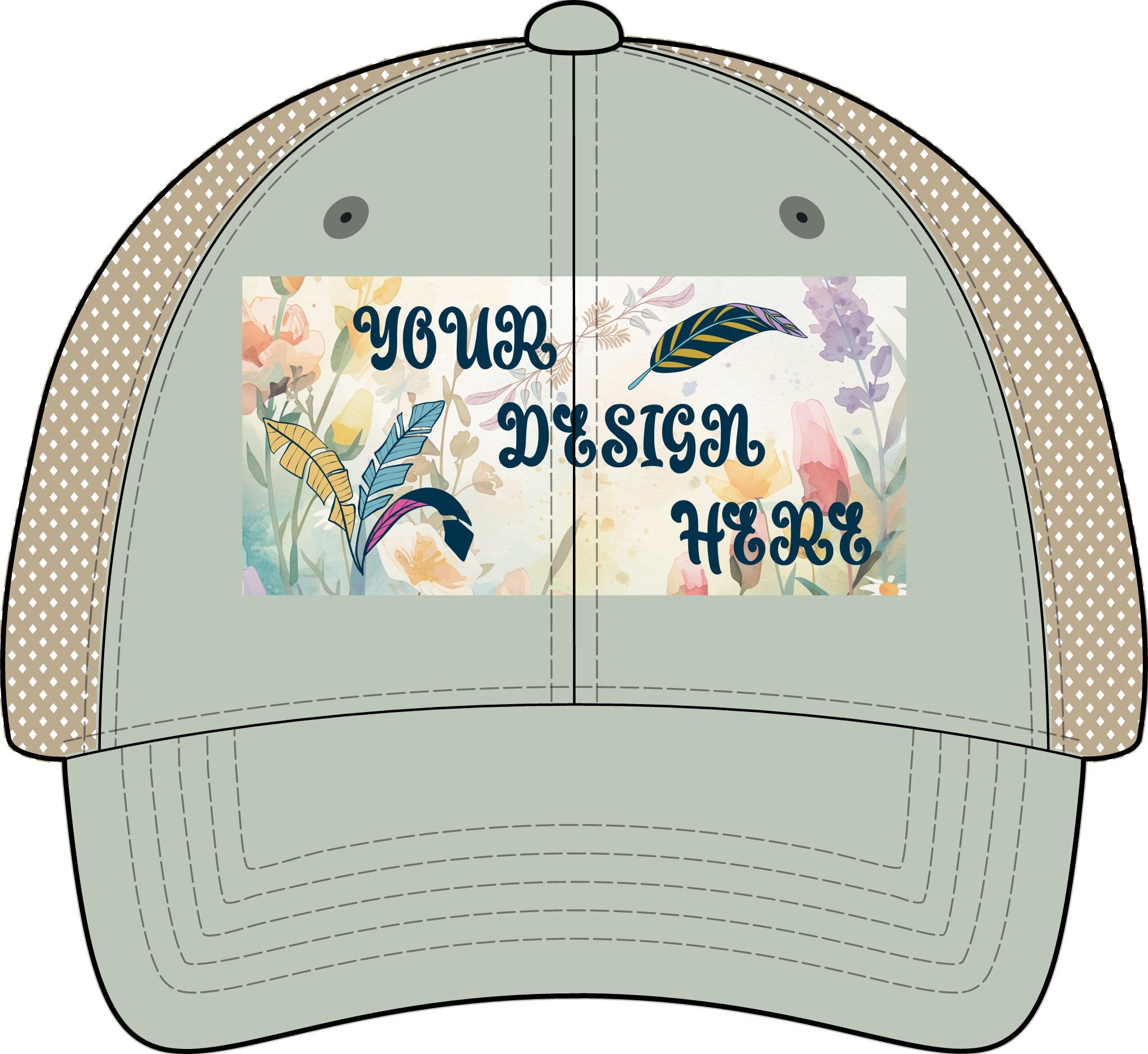 Customizable Infinity Her TE8S Womens Washed Mesh Back Low Profile Ponytail Cap