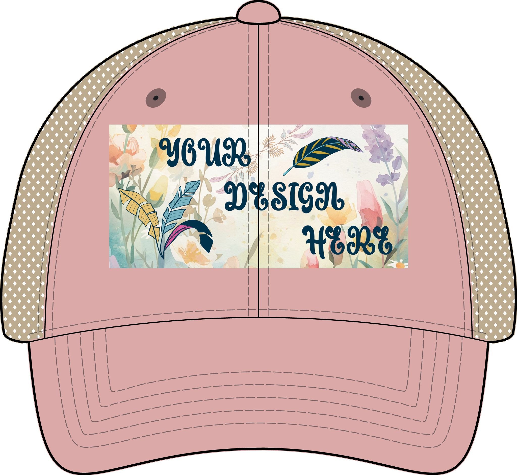 Customizable Infinity Her TE8S Womens Washed Mesh Back Low Profile Ponytail Cap