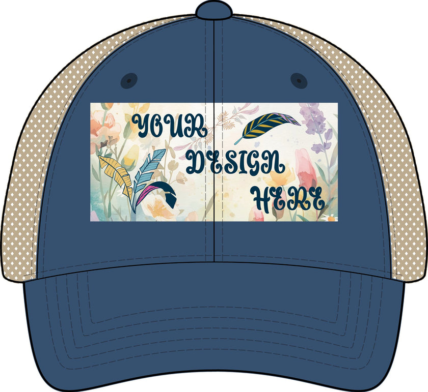 Customizable Infinity Her TE8S Womens Washed Mesh Back Low Profile Ponytail Cap