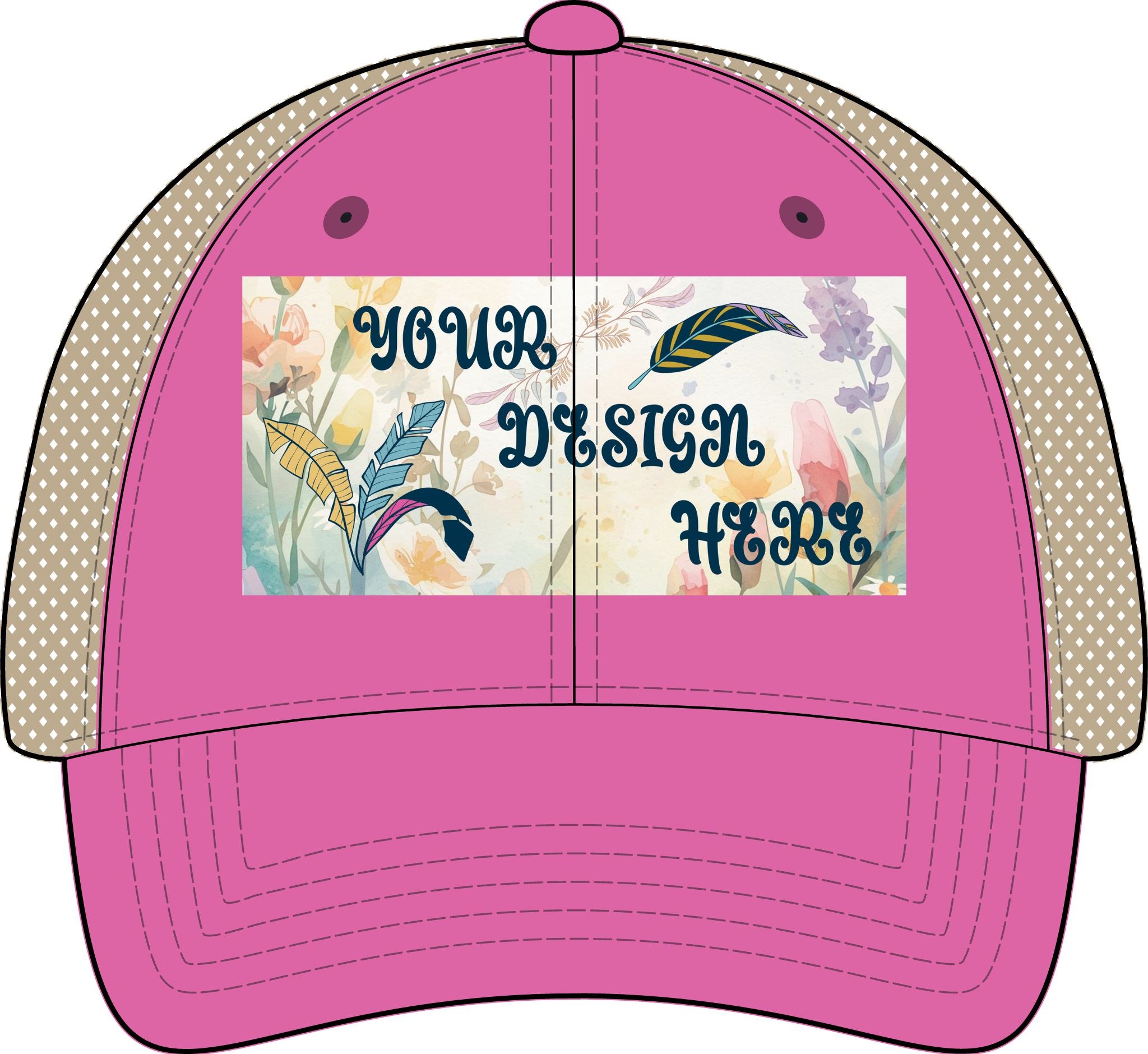 Customizable Infinity Her TE8S Womens Washed Mesh Back Low Profile Ponytail Cap