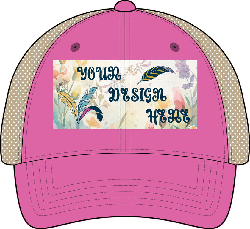 Customizable Infinity Her TE8S Womens Washed Mesh Back Low Profile Ponytail Cap