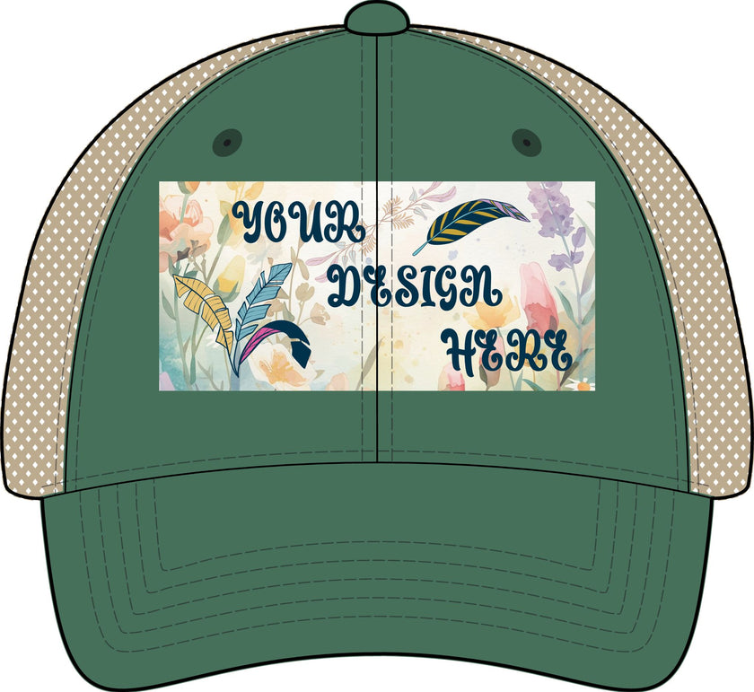 Customizable Infinity Her TE8S Womens Washed Mesh Back Low Profile Ponytail Cap