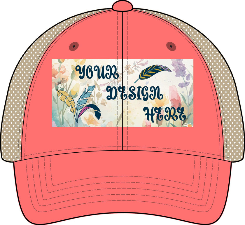 Customizable Infinity Her TE8S Womens Washed Mesh Back Low Profile Ponytail Cap