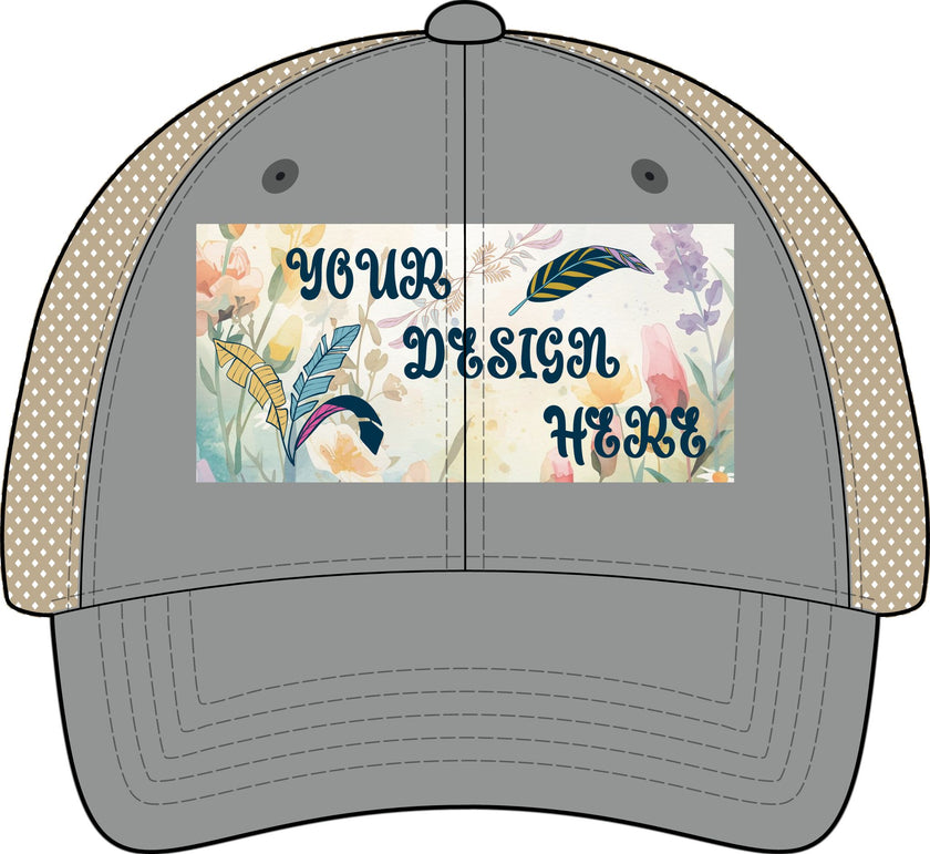 Customizable Infinity Her TE8S Womens Washed Mesh Back Low Profile Ponytail Cap