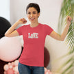 Next Level 6710 Womens Triblend Tee Love Faux Yarn Hearts Graphic Print