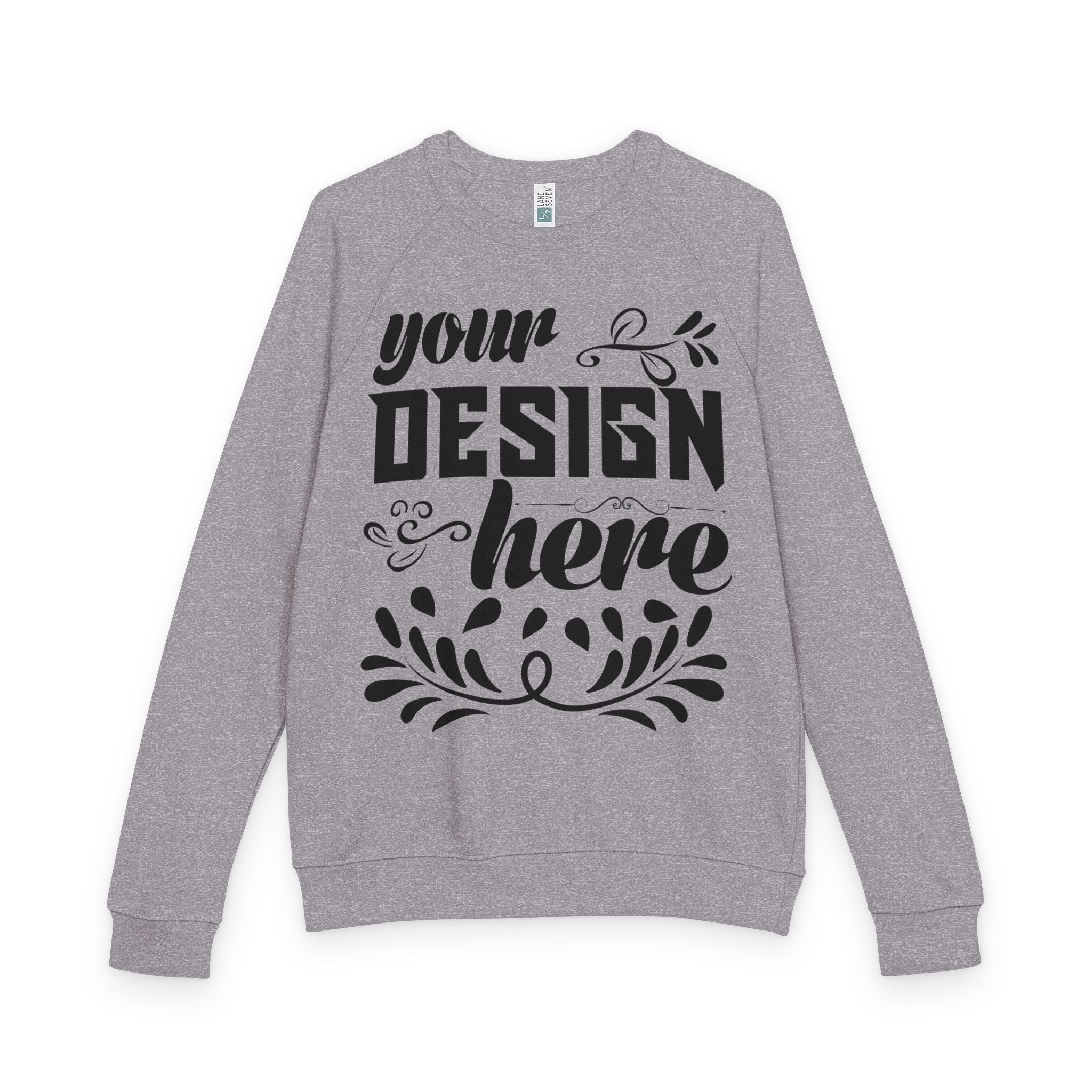 Customizable Lane Seven LS18004 Unisex French Terry Raglan Crewneck