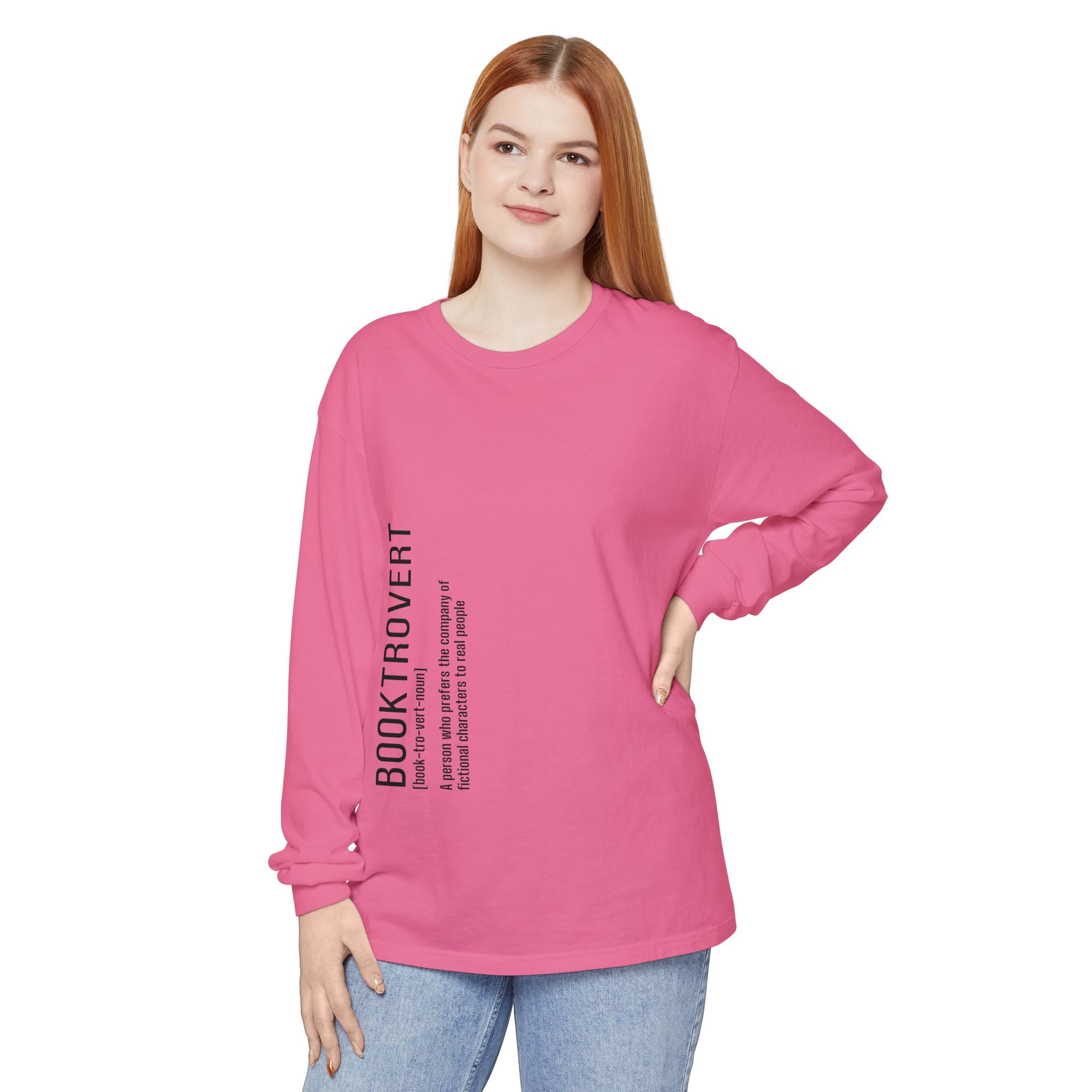 Comfort Colors 6014 Unisex  Long Sleeve T-Shirt | Booktrovert Graphic Print