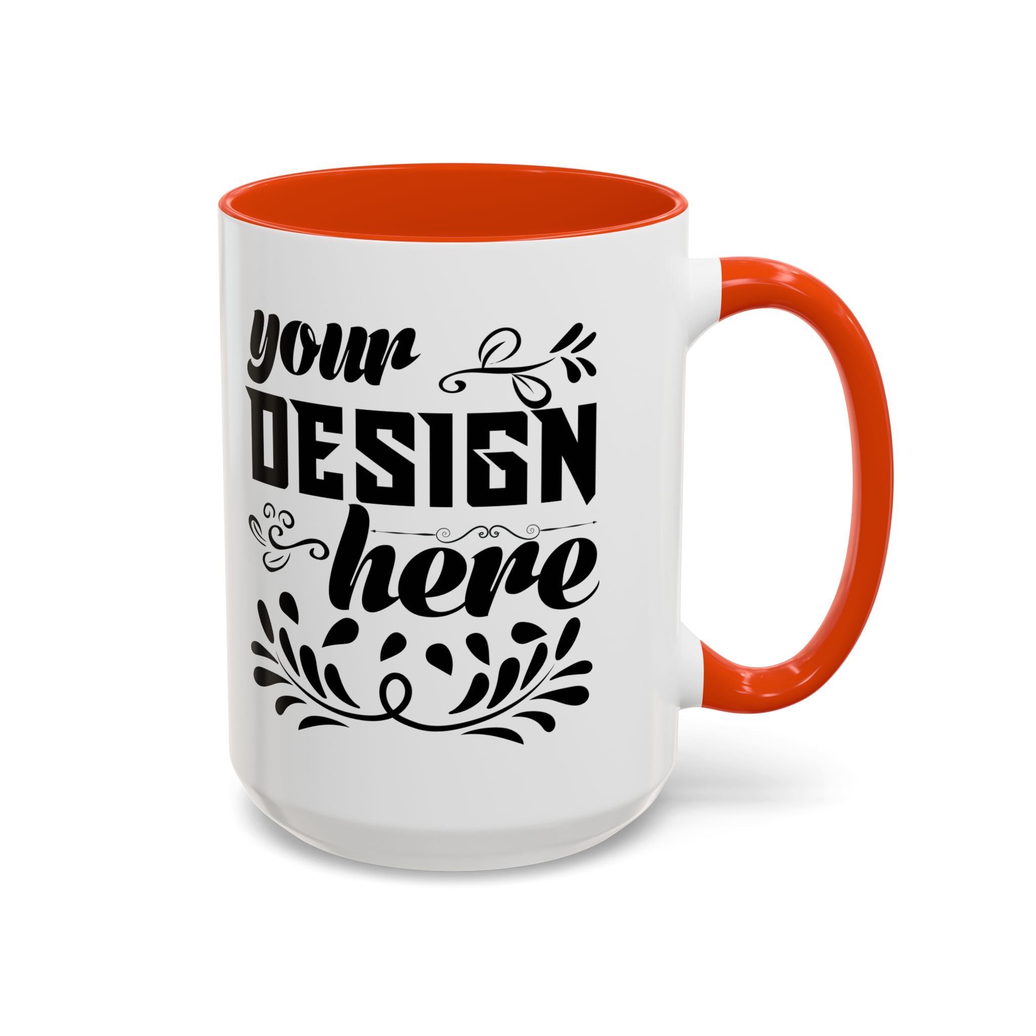Customizable Glossy Ceramic Accent Mug 11oz and 15oz
