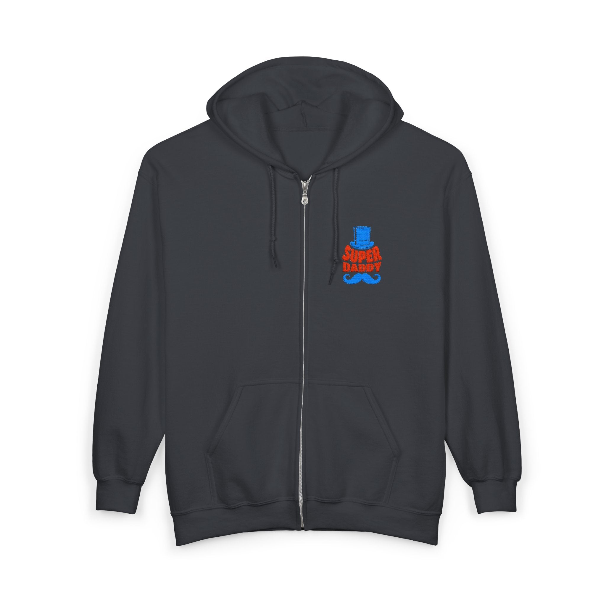 Gildan 18600 Unisex Full Zip Hoodie | Super Daddy Embroidery
