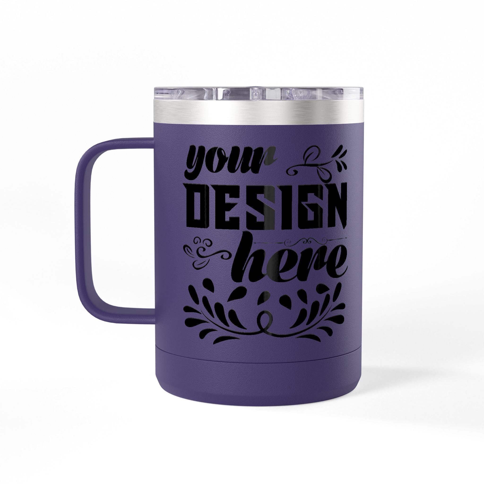 Customizable Polar Camel 15oz Stainless Steel Coffee Mug Tumbler Lid