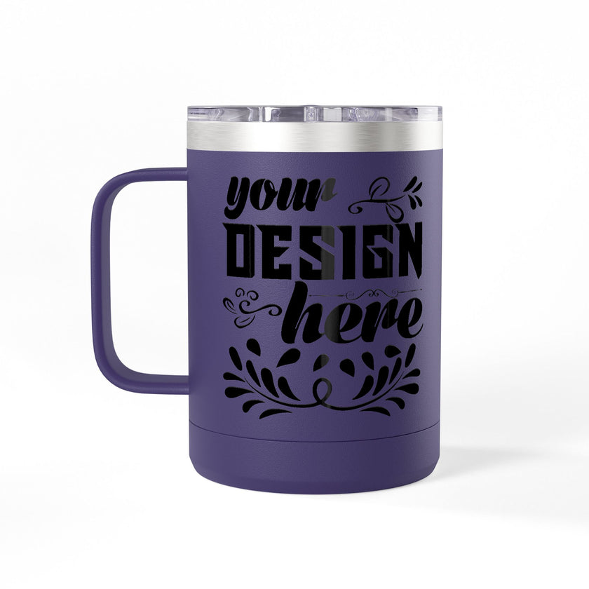 Customizable Polar Camel 15oz Stainless Steel Coffee Mug Tumbler Lid