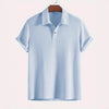 Nameria Men's Lapel Rhombic Knit Short Sleeve Polo
