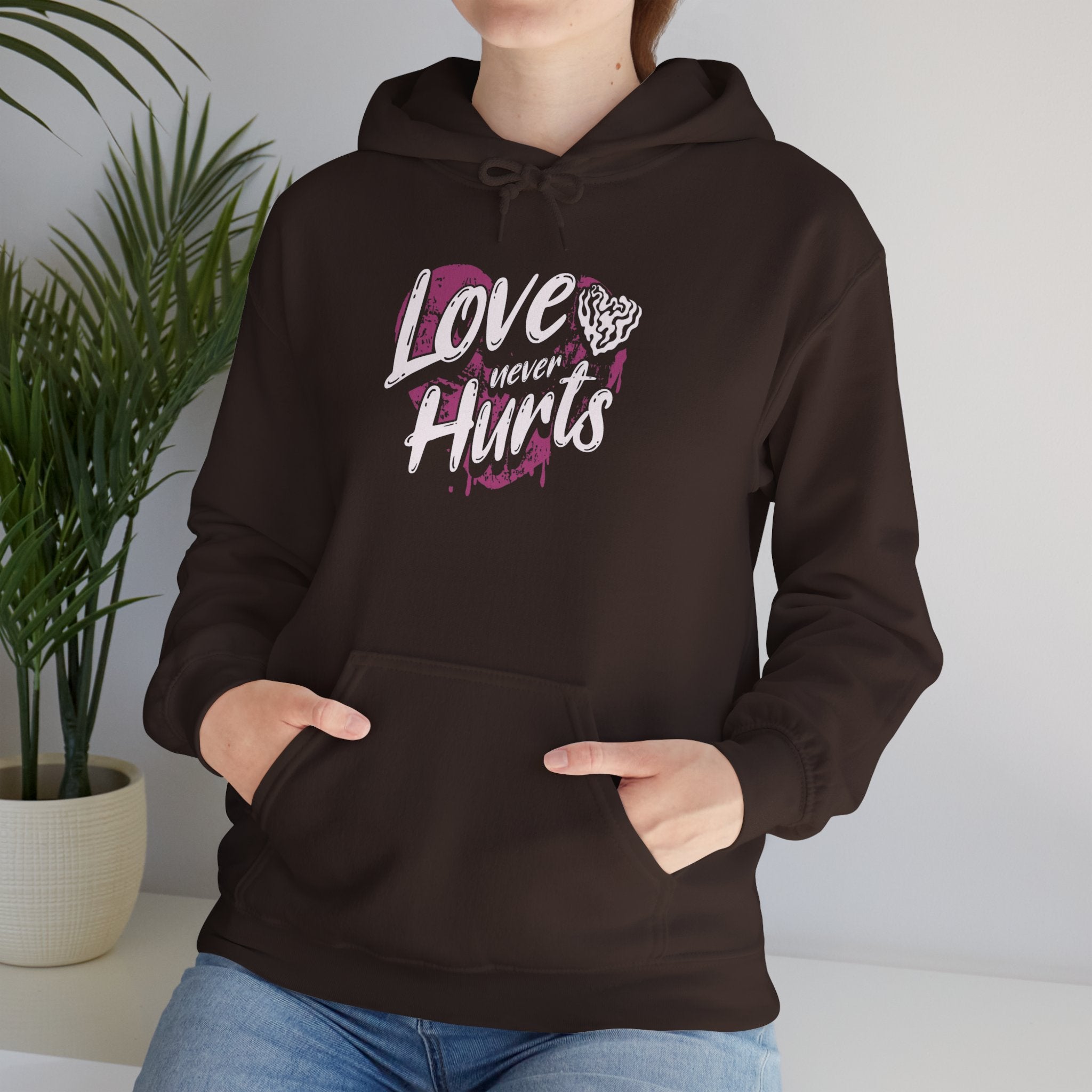 Gildan 18500 Unisex  Hooded Sweatshirt | Love Never Hurts Graphic Print