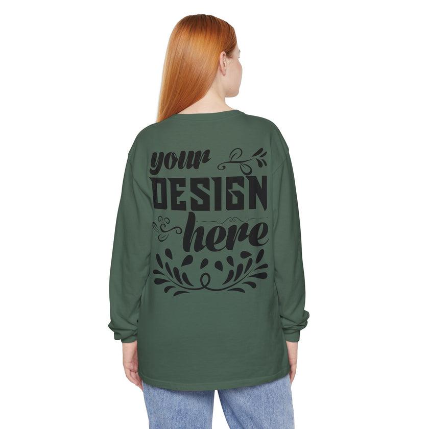 Customizable Comfort Colors 6014 Unisex Garment Dyed Long Sleeve T Shirt