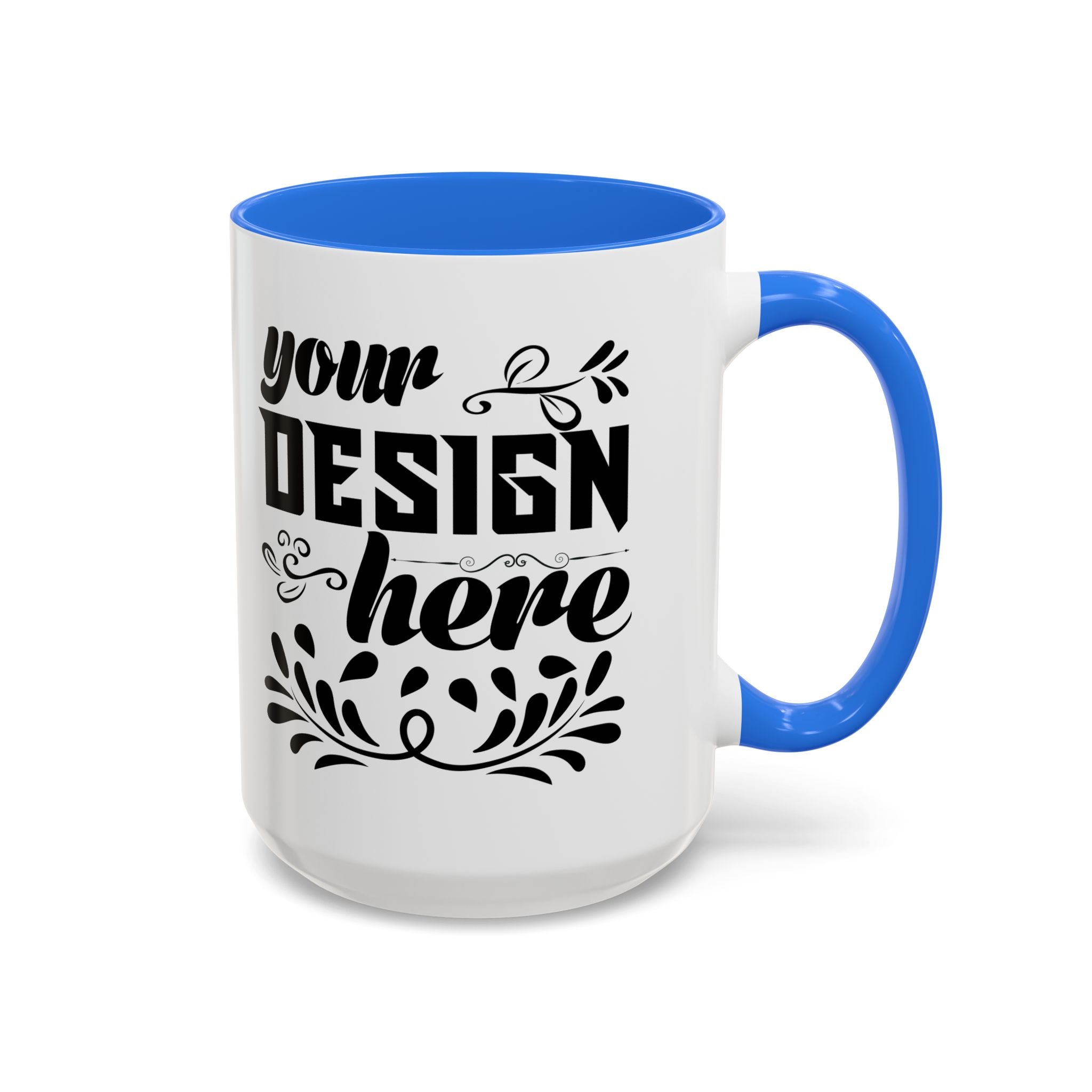 Customizable Glossy Ceramic Accent Mug 11oz and 15oz