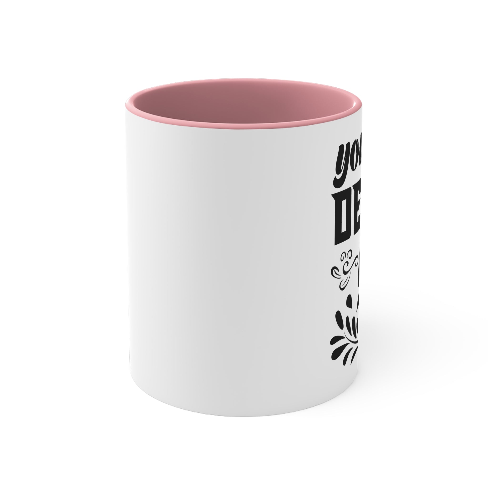 Customizable 11oz Accent Ceramic Mug with Colored Interior and Handle