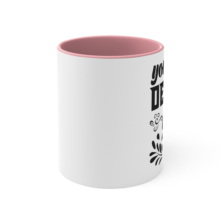 Customizable 11oz Accent Ceramic Mug with Colored Interior and Handle
