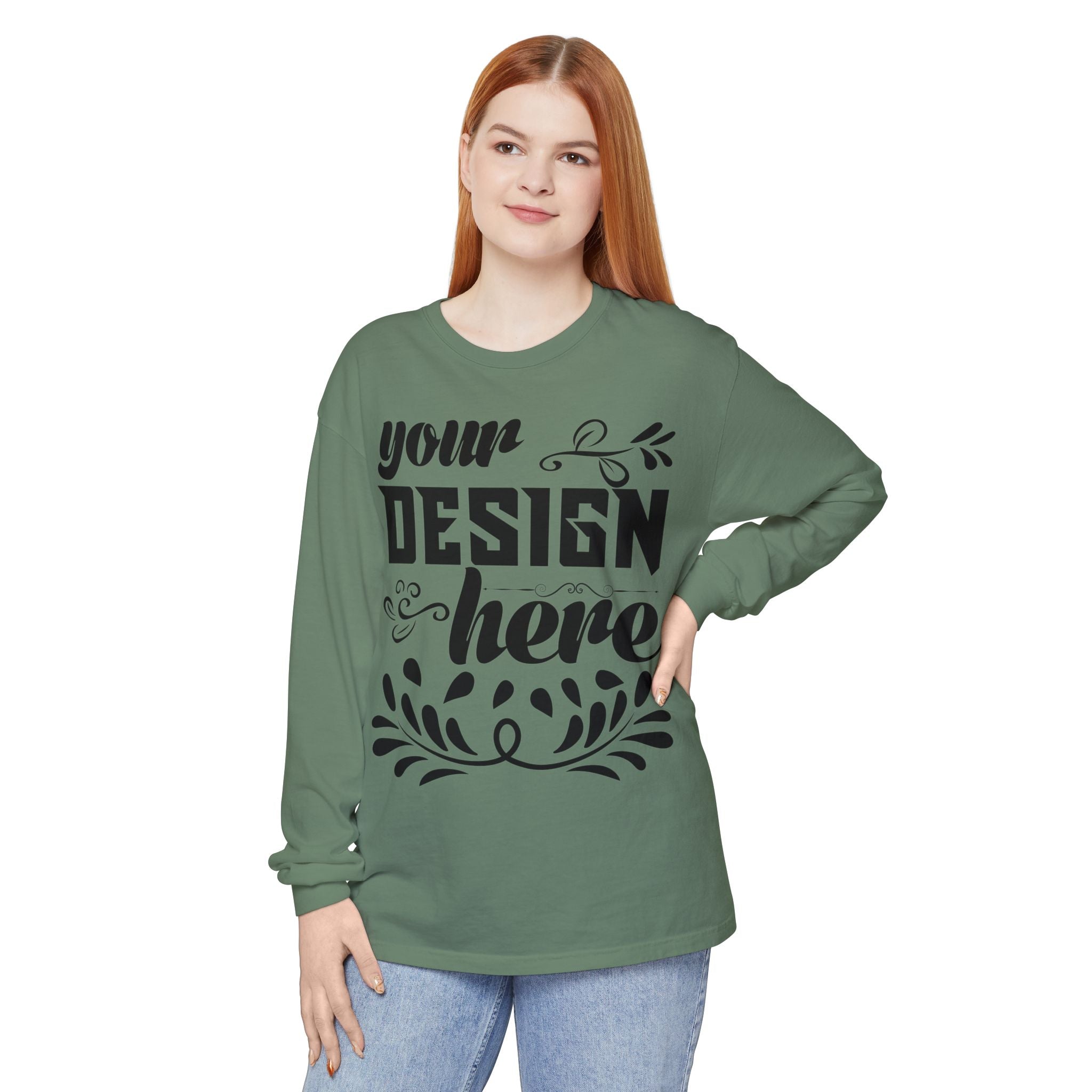 Customizable Comfort Colors 6014 Unisex Garment Dyed Long Sleeve T Shirt