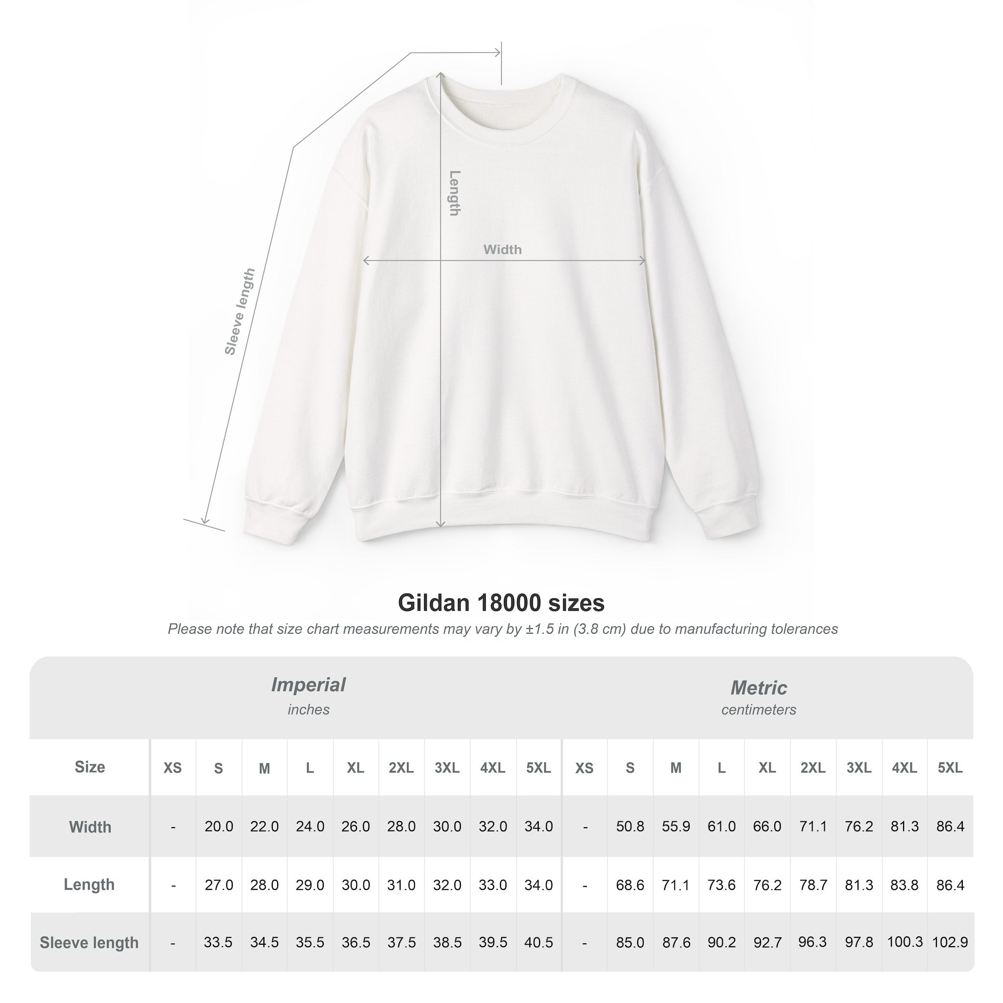 Customizable Gildan 18000 Unisex Heavy Blend Crewneck Sweatshirt